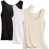 3er Pack Tank Top Damen Unterhemd Stretch Basic Tops Ärmellos Sommer Unterwäsche Hemden Enges Top Leicht Tanktop Sport