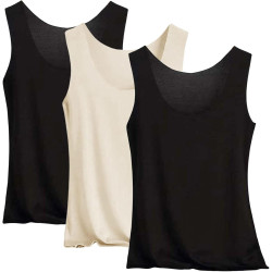 3er Pack Tank Top Damen Unterhemd Stretch Basic Tops Ärmellos Sommer Unterwäsche Hemden Enges Top Leicht Tanktop Sport