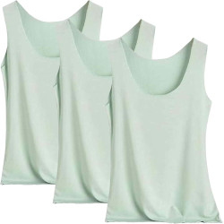 3er Pack Tank Top Damen Unterhemd Stretch Basic Tops Ärmellos Sommer Unterwäsche Hemden Enges Top Leicht Tanktop Sport