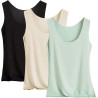 3er Pack Tank Top Damen Unterhemd Stretch Basic Tops Ärmellos Sommer Unterwäsche Hemden Enges Top Leicht Tanktop Sport