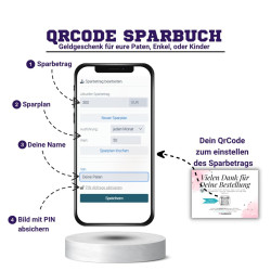 Digitale Spardose | Personalisiertes Geldgeschenk | QrCode Bild | Motiv Regenbogen (Selbstausdrucken (PNG Datei)) AI Affiliate