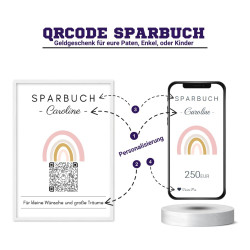 Digitale Spardose | Personalisiertes Geldgeschenk | QrCode Bild | Motiv Regenbogen (Selbstausdrucken (PNG Datei)) AI Affiliate