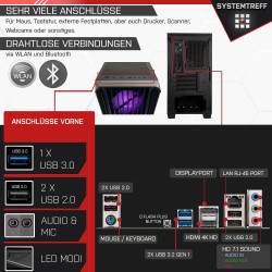 SYSTEMTREFF Basic Gaming Komplett PC Set AMD Ryzen 5 PRO 5655G 6x4.4GHz | AMD RX Vega 7 4K DX12 | 1TB M.2 NVMe | 32GB DDR4 RAM |