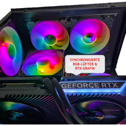 Gaming PC Phantom Black | NVIDIA RTX 3050 | SSD | Intel 10 Core | RGB Lüfter mit Fernbedienung | Luftkühlung | 700W | WLAN 5 |