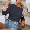 Generisch Pullover Damen Winter Fleece Flauschig Pulli Fleecepullover Lang Weich Langarmshirt Rundhalsausschnitt Warm Sweatshirt