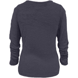 Generisch Pullover Damen Winter Fleece Flauschig Pulli Fleecepullover Lang Weich Langarmshirt Rundhalsausschnitt Warm Sweatshirt