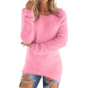 Generisch Pullover Damen Winter Fleece Flauschig Pulli Fleecepullover Lang Weich Langarmshirt Rundhalsausschnitt Warm Sweatshirt
