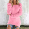 Generisch Pullover Damen Winter Fleece Flauschig Pulli Fleecepullover Lang Weich Langarmshirt Rundhalsausschnitt Warm Sweatshirt