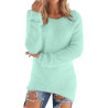 Generisch Pullover Damen Winter Fleece Flauschig Pulli Fleecepullover Lang Weich Langarmshirt Rundhalsausschnitt Warm Sweatshirt