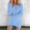 Generisch Pullover Damen Winter Fleece Flauschig Pulli Fleecepullover Lang Weich Langarmshirt Rundhalsausschnitt Warm Sweatshirt