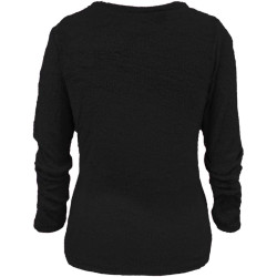 Generisch Pullover Damen Winter Fleece Flauschig Pulli Fleecepullover Lang Weich Langarmshirt Rundhalsausschnitt Warm Sweatshirt