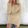 Generisch Pullover Damen Winter Fleece Flauschig Pulli Fleecepullover Lang Weich Langarmshirt Rundhalsausschnitt Warm Sweatshirt