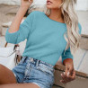 Generisch Pullover Damen Winter Fleece Flauschig Pulli Fleecepullover Lang Weich Langarmshirt Rundhalsausschnitt Warm Sweatshirt