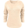 Generisch Pullover Damen Winter Fleece Flauschig Pulli Fleecepullover Lang Weich Langarmshirt Rundhalsausschnitt Warm Sweatshirt