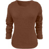 Generisch Pullover Damen Winter Fleece Flauschig Pulli Fleecepullover Lang Weich Langarmshirt Rundhalsausschnitt Warm Sweatshirt