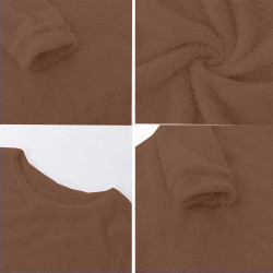 Generisch Pullover Damen Winter Fleece Flauschig Pulli Fleecepullover Lang Weich Langarmshirt Rundhalsausschnitt Warm Sweatshirt