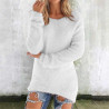 Generisch Pullover Damen Winter Fleece Flauschig Pulli Fleecepullover Lang Weich Langarmshirt Rundhalsausschnitt Warm Sweatshirt