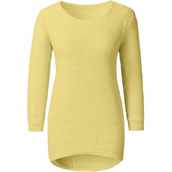 Generisch Pullover Damen Winter Fleece Flauschig Pulli Fleecepullover Lang Weich Langarmshirt Rundhalsausschnitt Warm Sweatshirt