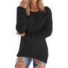 Generisch Pullover Damen Winter Fleece Flauschig Pulli Fleecepullover Lang Weich Langarmshirt Rundhalsausschnitt Warm Sweatshirt