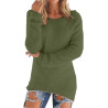 Generisch Pullover Damen Winter Fleece Flauschig Pulli Fleecepullover Lang Weich Langarmshirt Rundhalsausschnitt Warm Sweatshirt