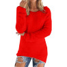 Generisch Pullover Damen Winter Fleece Flauschig Pulli Fleecepullover Lang Weich Langarmshirt Rundhalsausschnitt Warm Sweatshirt