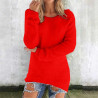 Generisch Pullover Damen Winter Fleece Flauschig Pulli Fleecepullover Lang Weich Langarmshirt Rundhalsausschnitt Warm Sweatshirt