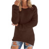 Generisch Pullover Damen Winter Fleece Flauschig Pulli Fleecepullover Lang Weich Langarmshirt Rundhalsausschnitt Warm Sweatshirt