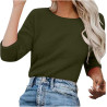 Generisch Pullover Damen Winter Fleece Flauschig Pulli Fleecepullover Lang Weich Langarmshirt Rundhalsausschnitt Warm Sweatshirt
