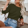 Generisch Pullover Damen Winter Fleece Flauschig Pulli Fleecepullover Lang Weich Langarmshirt Rundhalsausschnitt Warm Sweatshirt
