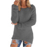 Generisch Pullover Damen Winter Fleece Flauschig Pulli Fleecepullover Lang Weich Langarmshirt Rundhalsausschnitt Warm Sweatshirt