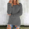 Generisch Pullover Damen Winter Fleece Flauschig Pulli Fleecepullover Lang Weich Langarmshirt Rundhalsausschnitt Warm Sweatshirt
