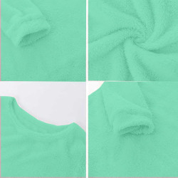 Generisch Pullover Damen Winter Fleece Flauschig Pulli Fleecepullover Lang Weich Langarmshirt Rundhalsausschnitt Warm Sweatshirt