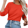 Generisch Pullover Damen Winter Fleece Flauschig Pulli Fleecepullover Lang Weich Langarmshirt Rundhalsausschnitt Warm Sweatshirt