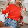 Generisch Pullover Damen Winter Fleece Flauschig Pulli Fleecepullover Lang Weich Langarmshirt Rundhalsausschnitt Warm Sweatshirt