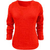 Generisch Pullover Damen Winter Fleece Flauschig Pulli Fleecepullover Lang Weich Langarmshirt Rundhalsausschnitt Warm Sweatshirt