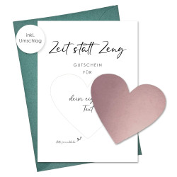 Rubbelkarte zum selber ausfüllen - "Zeit statt Zeug" als Gutschein oder Geschenk - Rubbellos - Wellness - Geburtstag -