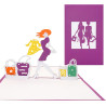 Pop-Up Karte Shopping - 3D Grußkarte & Geburtstagskarte – als Einkaufsgutschein & Geschenkgutschein, 3D Shopping Gutschein zum