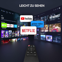 Aubor Mentech Beamer, Mini Beamer mit WLAN und Bluetooth, 180° tragbarer Projektor, 1080P-Unterstützung, 150‘’ Smart-Projektor