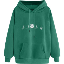 Damen Hoodie Elegant Sweatshirt mit Kapuze Fashion Motiv Kapuzenpullover Sport Pullover Frauen Langarm Oberteil Teenager Mädchen