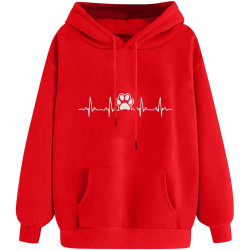 Damen Hoodie Elegant Sweatshirt mit Kapuze Fashion Motiv Kapuzenpullover Sport Pullover Frauen Langarm Oberteil Teenager Mädchen