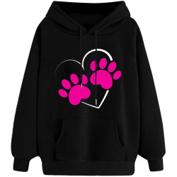 Damen Hoodie Elegant Sweatshirt mit Kapuze Fashion Motiv Kapuzenpullover Sport Pullover Frauen Langarm Oberteil Teenager Mädchen