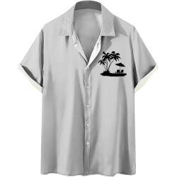 KOG Hawaii Hemd Männer Sommerhemd Herren Sporthemd Grafik Hemden Loose Fit Baumwolle Hawaiihemd Jungen Herrenhemd Lose Tee