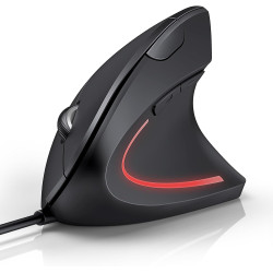 TECKNET Ergonomische Maus mit Kabel, Vertikale Maus, Ergonomisches Design, Vorbeugung Gegen Mausarm/Tennisarm, 6400 DPI 4