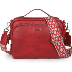 Gladdon Umhängetasche Damen, Schultertasche mit Reißverschluss, Crossbody Bag, Leder handtasche klein, Breite Schultergurte