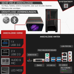 SYSTEMTREFF Basic Gaming Komplett PC Set AMD Ryzen 5 5500 6x4.2GHz | Nvidia RTX 3060 12 GB | 1TB M.2 NVMe | 32GB DDR4 RAM | 27