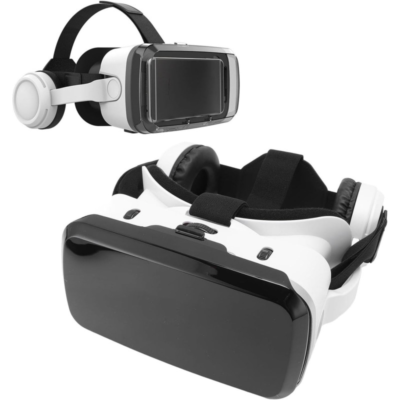 VR Headset für 5,5 Bis 7,2 Zoll Telefon, Virtual Reality 3D -Brille VR -Brille in Bluetooth -Kopfhörern mit Blauen