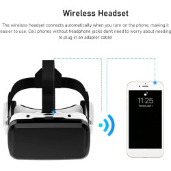 VR Headset für 5,5 Bis 7,2 Zoll Telefon, Virtual Reality 3D -Brille VR -Brille in Bluetooth -Kopfhörern mit Blauen