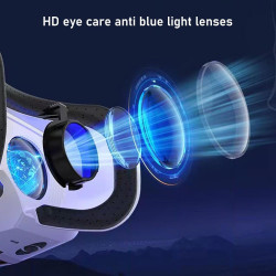 VR Headset für 5,5 Bis 7,2 Zoll Telefon, Virtual Reality 3D -Brille VR -Brille in Bluetooth -Kopfhörern mit Blauen
