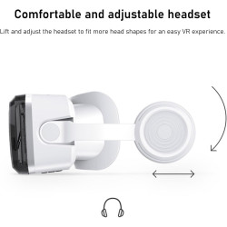 VR Headset für 5,5 Bis 7,2 Zoll Telefon, Virtual Reality 3D -Brille VR -Brille in Bluetooth -Kopfhörern mit Blauen