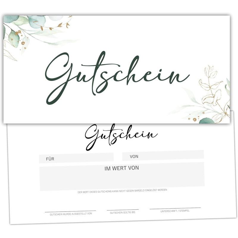 40 Zauberhafte Blanko Gutscheine zum selber Ausfüllen für Nagelstudio Friseur Kosmetik Massage Wellness Fußpflege Beauty